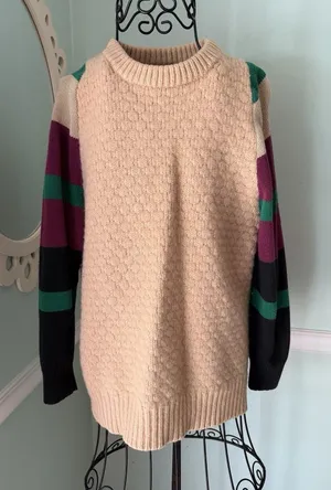 Urban Renewal Small Sweater Color Block Grungey‎ Y2K Fisherman thumbnail 1