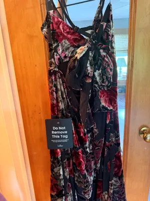 Lulus Velvet Midi Dress Floral thumbnail 2
