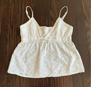 John Galt White Eyelet Tank Top thumbnail 1