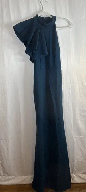 Lulus Margeaux Teal Cape Sleeveless Long Gown Size Small NWT thumbnail 1