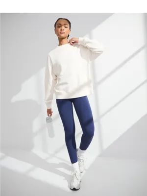Women's Abercrombie Cream Relaxed Crewneck Sweatshirt thumbnail 6