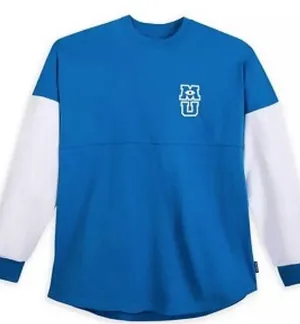DISNEY Spirit Jersey Monsters University MU Oversized Long Sleeve Shirt Sz. S thumbnail 1