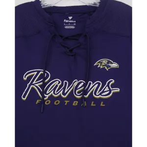 Fanatics Baltimore Ravens Womens Purple Lace Up Rhinestone Jersey Shirt Small thumbnail 3