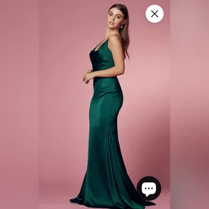 NWT NOX ANABEL‎ Simple Long Classic Dress with Cowl V-Neck in Green Sz 4 $249 thumbnail 6