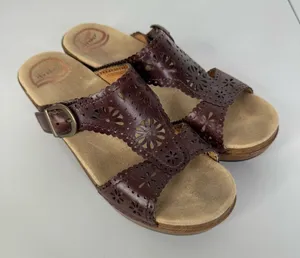 Dansko Brown Leather Clog Sandals Size 38‎ thumbnail 1