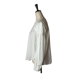 Anthropologie Pilcro‎ Henley Popover Shirt Women XS White Long Sleeve Preppy thumbnail 7