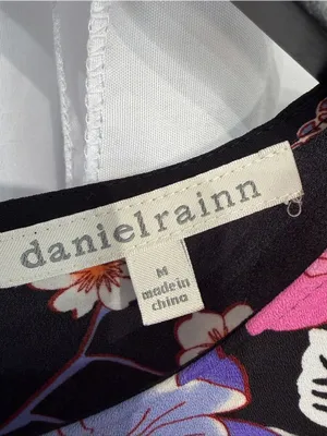 Daniel Rainn Women’s Black Floral Print Accents Short Sleeve Midi Dress Size M thumbnail 4