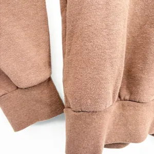 Tribe‎ Kelley Womens Butter Crew Cocoa Brown Relaxed Boho Fleece Sweatshirt M thumbnail 3