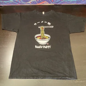Alstyle Black Cotton Tee with Tag Detail thumbnail 1