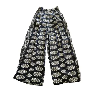 Anthropologie Omika Sinatra Wide Leg Pant Small Black White Handmade Blockprint thumbnail 2