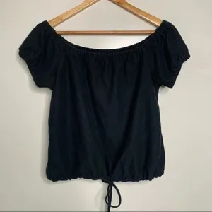 Madewell Black Melody Off-The-Shoulder Top Size Large thumbnail 2