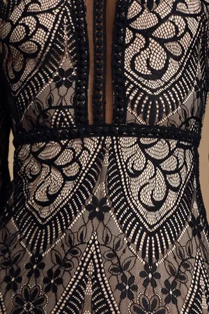 Black Lace Long Sleeve Dress thumbnail 5