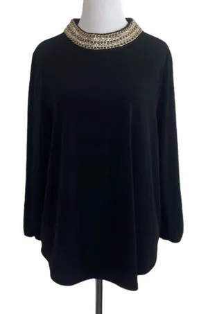 5/$30 🎈 Moa‎ moa women’s XL black collared blouse thumbnail 1