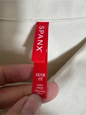 SPANX Stretch Twill‎ Utility Dress Eggshell Button Front Size 1X NEW thumbnail 7