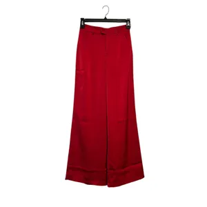 Lulus Modern Approach Red Satin Wide-Leg Pants Size Small thumbnail 4