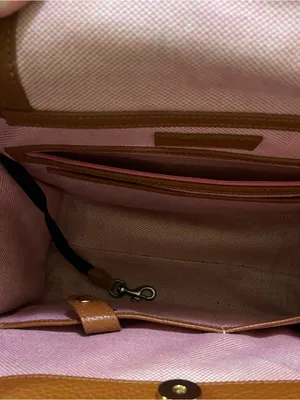 Dooney & Bourke Tan Pebble Leather Tote with Front Flap Pocket thumbnail 8