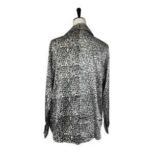 BB Dakota New Satin PJ Set Button Top Shorts Animal Print Women’s Size Medium thumbnail 5