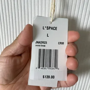 L*SPACE Jenna Ribbed Flowy Midi Dress‎ Cream Resortwear Beachy Minimalist LG New thumbnail 4