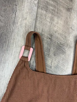 Aerie Brown Textured One Piece Swimsuit thumbnail 4