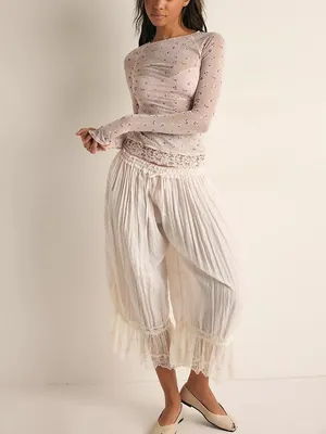NWT Free People Midnight Spark Layering Top in Crystal Grey Combo thumbnail 3
