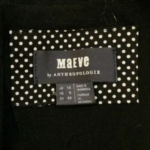 Maeve Anthropologie black wide leg button front lace up jumpsuit size 6 thumbnail 8