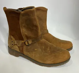 Eddie Bauer cognac leather boots women's size 11 casual cottagecore‎ neutral thumbnail 1