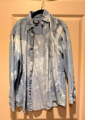 Bleached Broncos Jean Jacket Blue Size M thumbnail 1