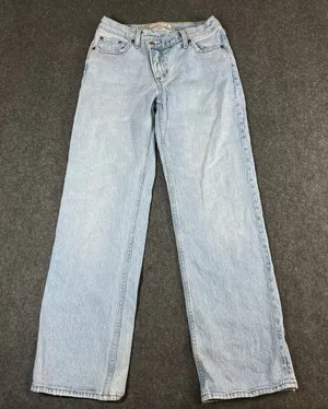 Abercrombie & Fitch The Baggy Low Rise Jeans Light Wash Size 26 2R 29x30 thumbnail 1
