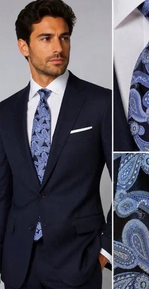 Tie Robert Talbott Nordstrom Best Of Class Silk Blue Abstract 58" 3.75" thumbnail 1