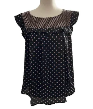 Loft Women Size Medium Polka Dot Sleeveless Shirt Top 2-472P thumbnail 1
