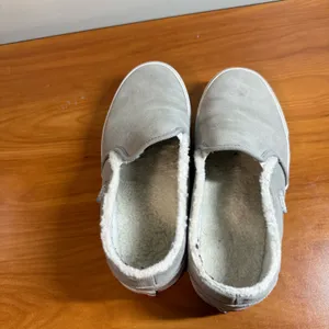 Vans Classic Slip On Sherpa Lined Sneaker Grey Suede Leather Comfort Winter W8.5 thumbnail 5