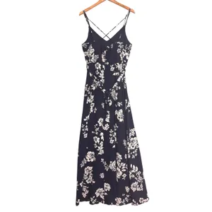 Premier Amore Floral Maxi Dress Womens L Navy Wedding Elegant Cocktail Party‎ thumbnail 4
