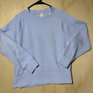 Yogalicious Light Blue Crewneck Sweatshirt Size S Oversized Pullover Athleisure thumbnail 1