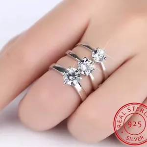 1 Ct Solitaire Engagement Ring Brilliant-Cut Simulated‎ Diamond, Size 8 thumbnail 1