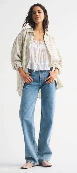 Abercrombie High Rise 90s Relaxed Jean Curve Love Extra Short thumbnail 1