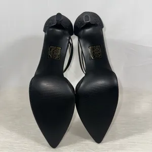 Journee Collection Women's 6.5 MW Black Luela Glitter Ankle Wrap Pump thumbnail 6