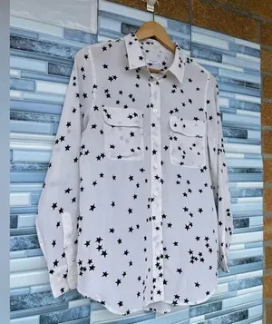 Equipment Star Print Long Sleeve Silk Blouse medium thumbnail 6