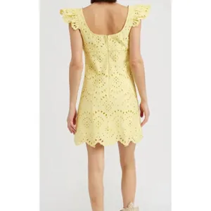 En Saison Guinevere Dress Lemoncello Yellow Eyelet Ruffle Mini Dress Large thumbnail 2