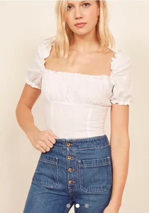 Reformation linen Salina top  Size 4 thumbnail 1