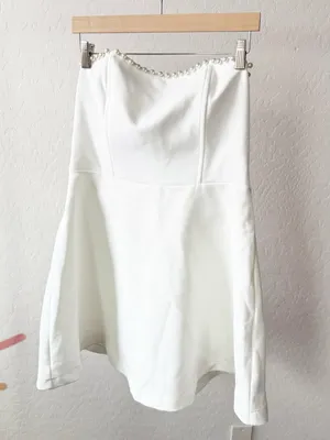 Altar'd State White Strapless Mini Dress thumbnail 3