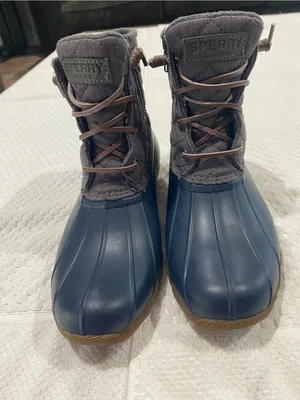 Sperry Gray and Brown Waterproof Rubber Boots thumbnail 3