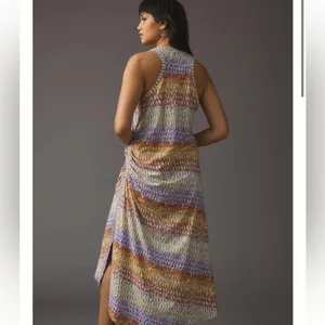 ANTHROPOLOGIE Daily Practice Purple Motiff Treasure Dress size small thumbnail 9