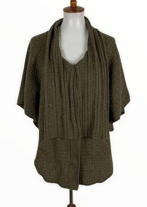 Anthropologie Sparrow Wool Blend Open Front Cardigan‎ Sweater Cozy Layering M thumbnail 1