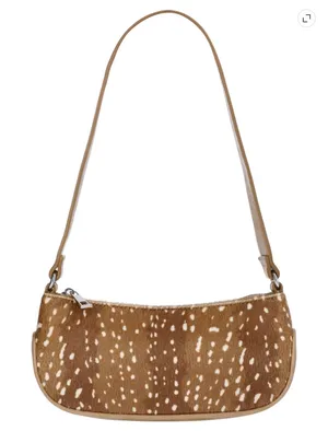 No Boundaries Women's Spotted Brown Shoulder Bag - Chic Cowhide/Doe Look thumbnail 1