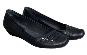 Yuu Renner Black Slip On Wedges 10M thumbnail 1