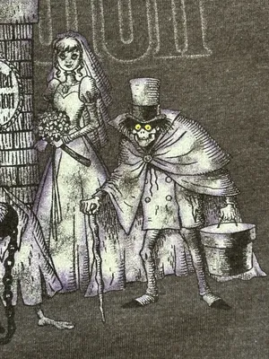 THE HAUNTED MANSION Disney Parks Hanes Gray Glow in the Dark T-shirt VTG Y2K S thumbnail 7