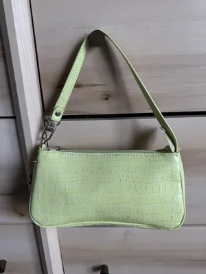 Shein Green Crocodile Baguette Lime Bag thumbnail 3