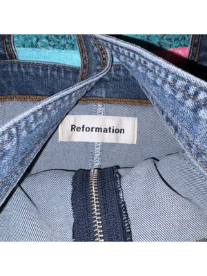 Reformation $150 Randy Woman’s Size 4 Denim Zip-Front Summer Mini Dress thumbnail 5