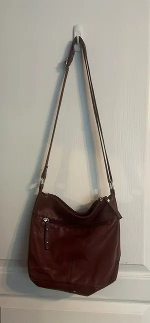 Purple leather purse Brown thumbnail 1