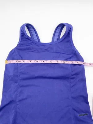 Vintage Y2K Patagonia Capilene Crop Tank Top Size Small Purple Tight Fit Cropped thumbnail 10